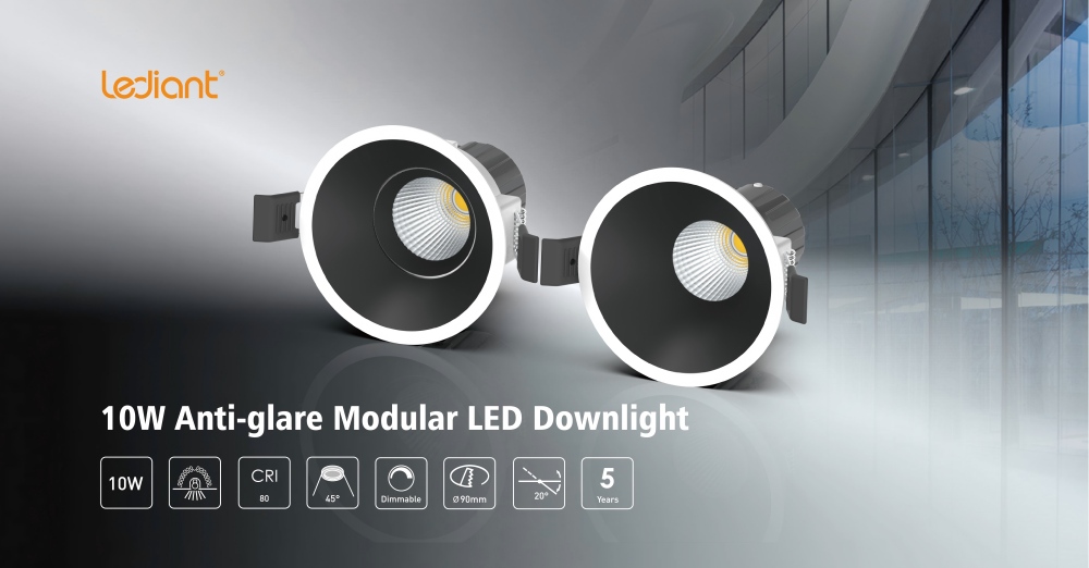 AuraGuard 10W Anti-glare Modular LED Downlight